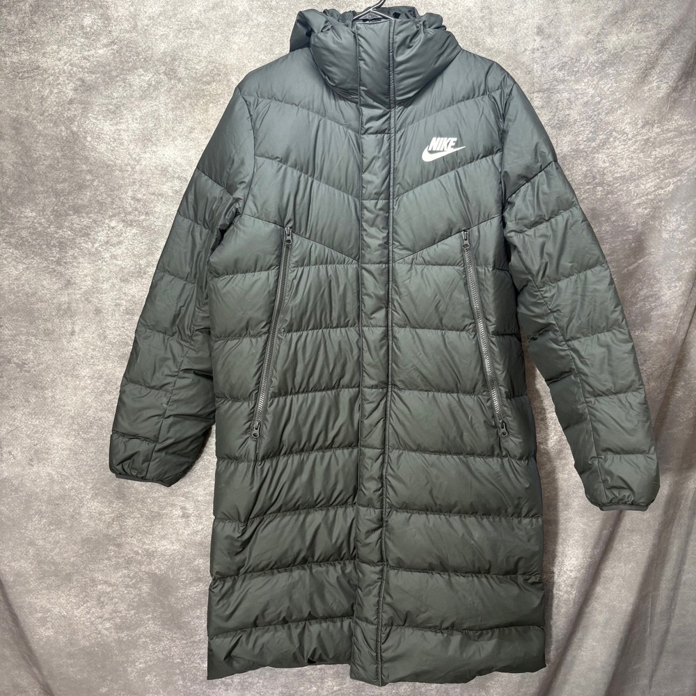 Nike Sportswear Down Fill Hooded Puffer Parka Jacket Mens M Black CU0280-010